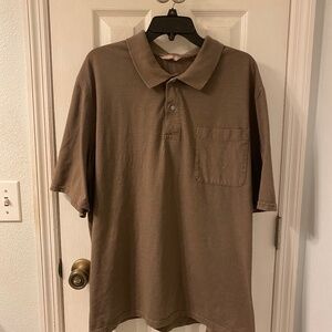 Brown Polo Shirt With Front Pocket